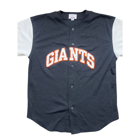 San Fransisco Giants Jersey Men's Black Vintage Starter Button Up Sz XL - Picture 2 of 11